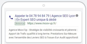 annonce appel uniquement google ads